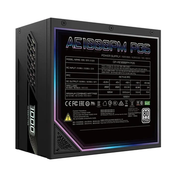 Блок живлення Gigabyte GP-AE1000PM PG5 1000 Вт ATX 3.0 – 80+ Platinum, 120 мм FDB, модульний, PCIe Gen 5.0(DL_54F267F077EB)