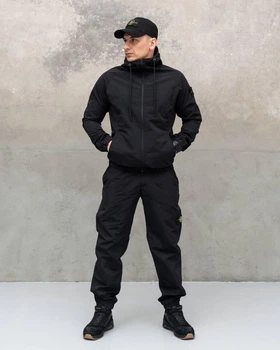Спортивний чоловічий костюм плащівка Stone Island XL Чорний (JD-583)