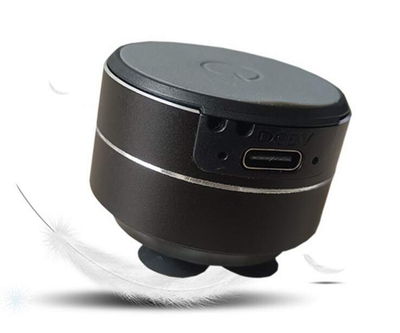 Портативная вибрационная Bluetooth мини колонка 3W / BT 5.3 / TWS / с ремешком Black