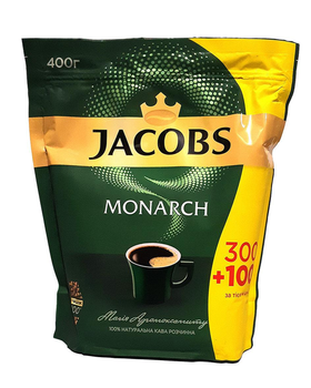 Кофе растворимый сублимированный Jacobs Monarch 400 г в мягкой упаковке