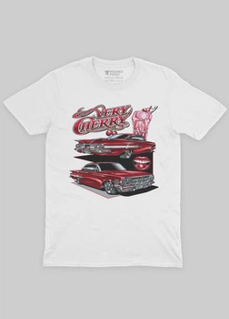 Чоловіча футболка MODNO з авто-мото принтом "Very Cherry Cadillac" XL Білий (TS001-013-7-003-F-WHI-M)