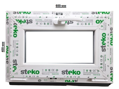 Тепле вікно Steko 600 х 400 мм. 3-скла+Аргон+і