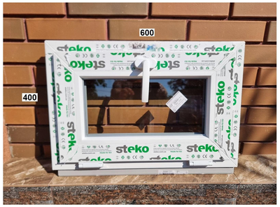 Вікно пластикове Steko 600х400 мм 2-скла+аргон петлі Jetta