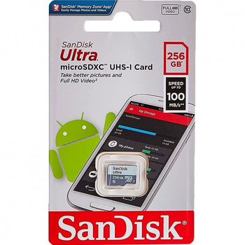 Карта памяти SanDisk 256GB microSDXC 10 UHS-I Ultra флешка для телефона, планшета, камеры