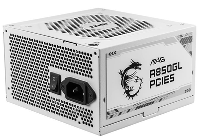 Блок живлення MSI MAG 850W PCIE5 80+ Gold White (MAG A850GL PCIE5 WHITE)