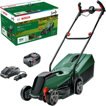 Газонокосилка аккумуляторная Bosch CityMower 18v-32-300 18в акб 1х4А·час 34см 31л 30-60мм 9.4кг 0.600.8b9.a07