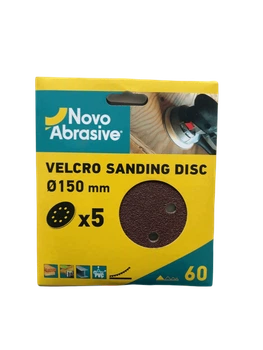Круг шлифовальный самозацепной NovoAbrasive 150 мм Р60, 8 отверстий, 5 шт (NASD815060)