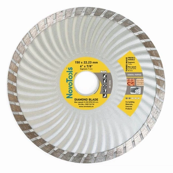 Алмазный диск NovoTools Basic DBB150/TW 150х7х22,23 мм Турбоволна
