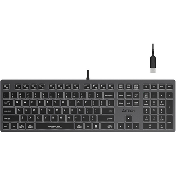 Клавіатура дротова A4Tech Fstyler FX60H USB Grey White backlit (USB HUB) (4711421976343)