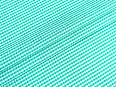 Ткань Коттон рубашечный клетка 3 мм, светлая бирюза, пог. м. (к251, 71085, цв2)