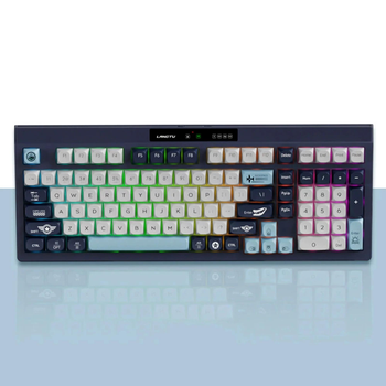 Беспроводная игровая клавиатура LANGTU L102 Tri-Mode RGB, Bluetooth (3-каналы), 2.4G, светодиодная подсветка RGB с экраном, клавиатура PBT, 4000 мАч, раскладка QWERTY ENG - черный