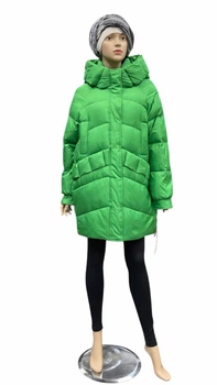 Куртка зимняя женская Visdeer удлиненная стеганная 3121 2XL ярко-зеленый