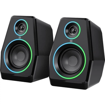 Комп'ютерні колонки з Bluetooth та RGB підсвічуванням, 10 Вт, чорні, 112x181x244 мм