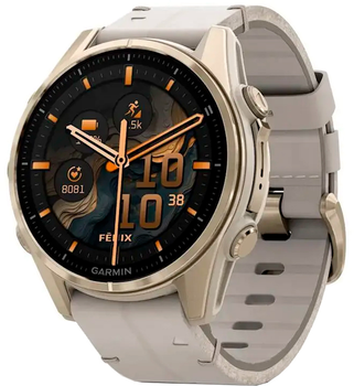 Смарт-часы Garmin fenix 8 43mm AMOLED Sapphire Soft Gold with Limestone Leather Band (010-02903-40)