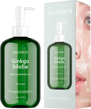 Глубоко очищающее гидрофильное масло для лица Hollyskin Ginkgo biloba Deep Cleansing Oil с экстрактом гинкго билоба 200 мл (4823109701328)