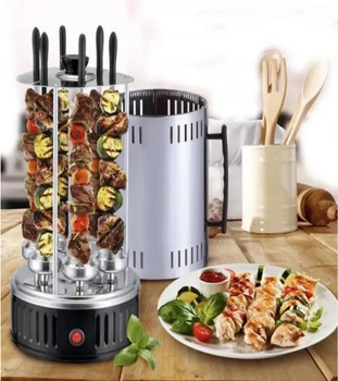 Електрошашличниця вертикальна BBQ на 6 шампурів шашличниця електрична електрогриль для шашликів PAVLYSH S-14