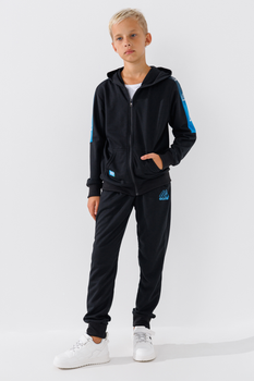 Спортивный костюм (кофта+штаны) для мальчика XHZ-0596 152 см Черно-голубой (2000990733122)