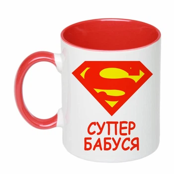Чашка з друком "Супер бабуся" (колір червоний) (24866)