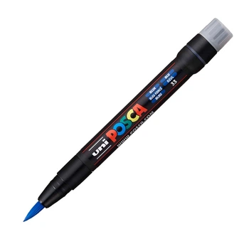 Маркер Uni Posca Brush 1-10мм синий (PCF-350 BLUE)