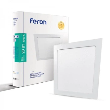 Світлодіодний світильник Feron AL511-1 20W квадрат вбудований