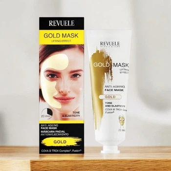Золотая маска для лица Revuele Gold Face Mask Lifting Effect Anti-Age с эффектом лифтинга, 80 мл