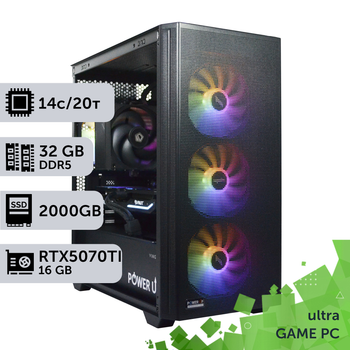 Игровой компьютер GamePC Ultra #462 Core i5 14600K/32 GB/SSD 2TB/GeForce RTX 5070Ti 16GB сборка для киберспорта современных игр стрима