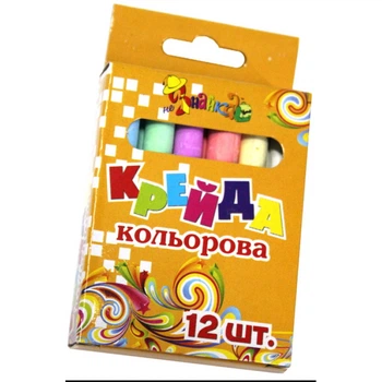 Канцелярська крейда кольорова 12 кол. арт 825510 Leader
