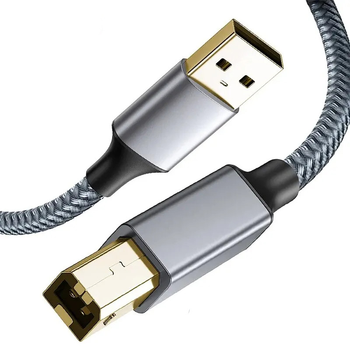 Кабель для принтера сканера в оплетке 3 метра USB 2.0 шнур для поключения к компьютеру и ноутбуку HP Canon