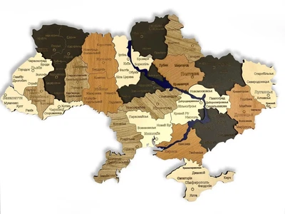 Карта Украины из натурального дерева на стену 59х40 см (JDT-0846119)