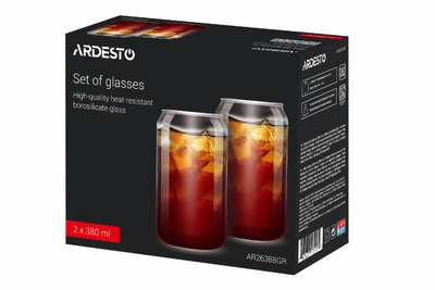 Набор стаканов Ardesto 2 шт х 380 мл банка (AR2638BGR)