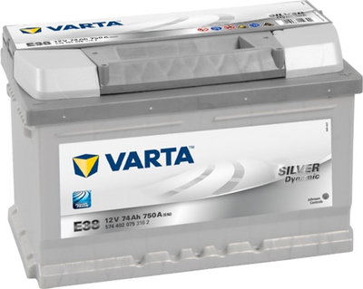 Автомобильный аккумулятор Varta Silver Dynamic 74АН Ев (-/+) E38 (750EN) (574402075)