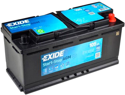 Автомобильный аккумулятор Exide AGM 6СТ-105 (EK1050) 105 Ач (-/+) Euro 950 А (EK1050)