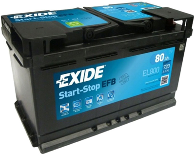 Автомобильный аккумулятор Exide Start-Stop EFB 80 А·ч Ев (-/+) Euro (720EN) (EL800)