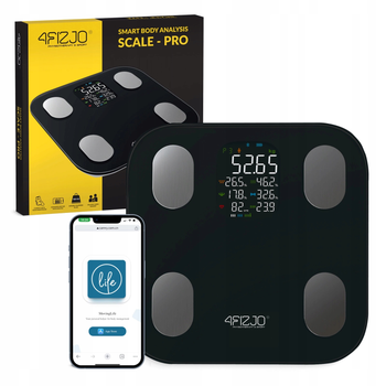 Весы напольные аналитические 4FIZJO Pro до 180 кг Black (P-5905973404051)