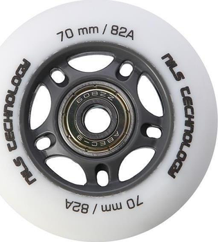 Набір Nils Extreme Колеса PU 70x24 82A Білі матові 4 шт + Підшипники ABEC-9 8 шт (5907695544756)