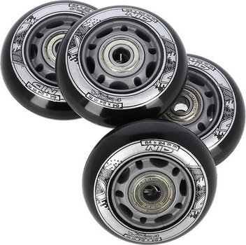 Набір Nils Extreme Колеса PU 64x24 82A Чорний 4 шт + Підшипники ABEC-9 8 шт (5907695557428)