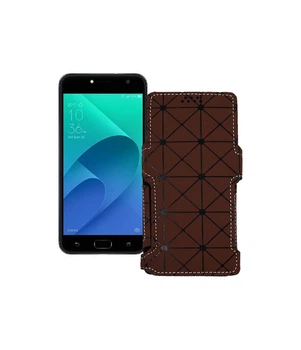 Чохол-книжка з екошкіри для телефону Asus Zenfone 4 Selfie Lite ZB553KL (X00LDA) Коричневий ромб