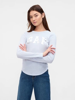 Жіночий лонгслів GAP (221631459725) Waffle-Knit Crewneck M блакитний