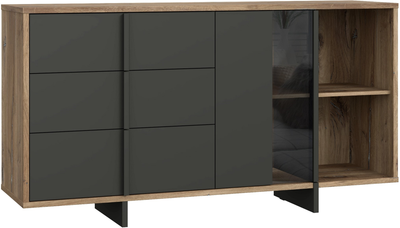 Комод Frisco левый JOKKAZ 1596x857x420 Дуб Флагстафф/Чорний 1д3ш (23254-JKZK221L)