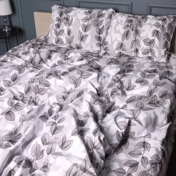 Комплект постільної білизни MirSon полуторний євро 160x220 см 17-0695 Silver Foliage Бязь (2200010452693)