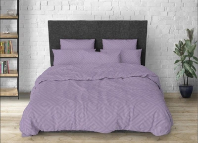Комплект постільної білизни MirSon King Size 220х240 см 17-0626 Geometry Purple Бязь (2200008205539)