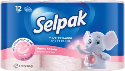 Туалетний папір Selpak Perfumed з ароматом Пудра 12 рулонів (8690530603950)