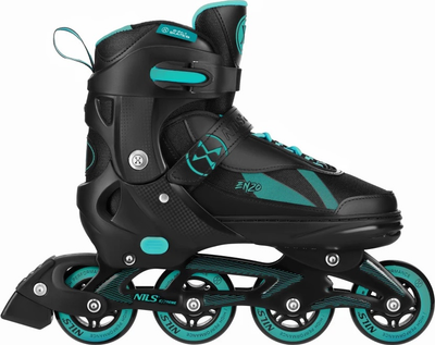 Роликові ковзани Nils Extreme 2 в 1 NH382 39-43 L Чорно-Бірюзові (5907695584349)
