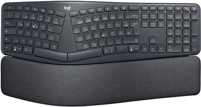 Клавіатура бездротова Logitech Ergo K860 RF Wireless + Bluetooth Graphite (920-009167) (955555903988465) - Уцінка