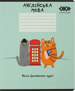 Набор предметных тетрадей по английскому языку ZiBi Cute Cat 36 листов в клетку 20 шт (ZB.1731-38)