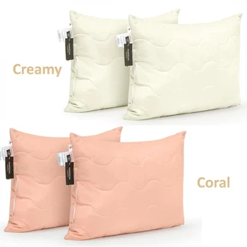Набор антиалергенных подушек MirSon Memory effekt №1763 Eco Light Coral средних 50х70 см 2 шт (2200003709780)