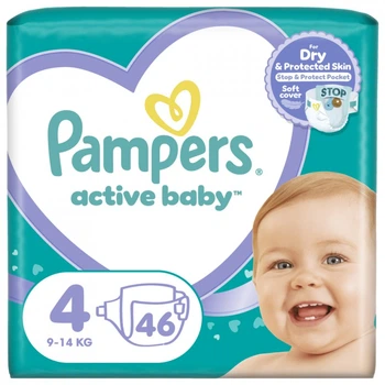 Подгузники Pampers Active Baby Maxi Размер 4 (9-14 кг) 46 шт (8001090949097)