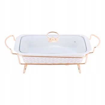 Мармит Kamille из керамики прямоугольный 30,5 см x 19 см x 6 см с подставкой