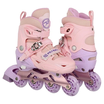 Роликовые коньки раздвижные Fei Bao 318 размер 39-42 Light Pink-Violet