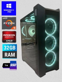 Комп'ютер Ryzen 5 7500F/32GB DDR5/AMD Radeon 6900XT 16GB/M2 SSD 1TB/ARGB ПІДСВІТКА/Windows 11 Pro ЛІЦЕНЗІЯ